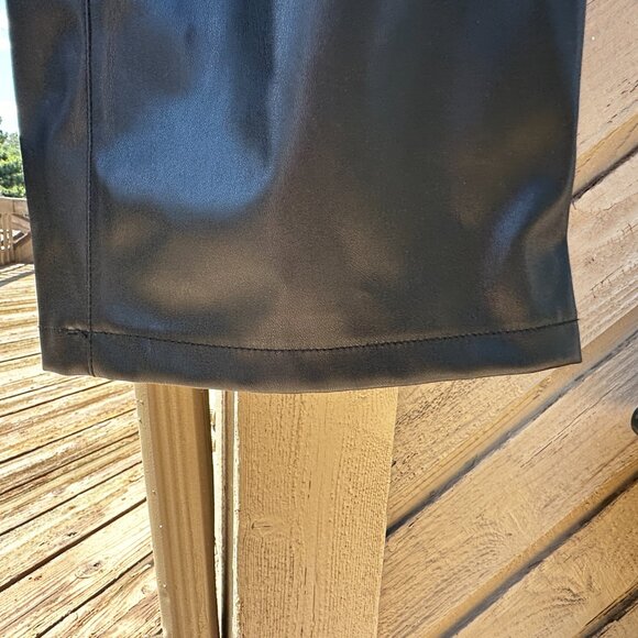 NWT Grey Collective Vegan Leather Cropped Flare Pants with Belt - Picture 7 of 11